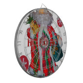 メリークリスマスカラフルサンタクロースプリント ダーツボード (正面左)