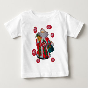 メリークリスマスカラフルサンタクロースプリント ベビーTシャツ