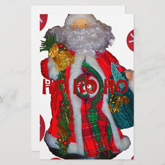 メリークリスマスカラフルサンタクロースプリント 便箋 (正面/裏面)