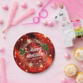 メリークリスマスカラフルデザイン ペーパープレート (パーティー)