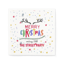 メリークリスマスカラフルトナカイ〔雄ジカの〕枝角&スター