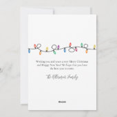 メリークリスマスカラフルホリデーライトフォトカード シーズンカード (裏面)