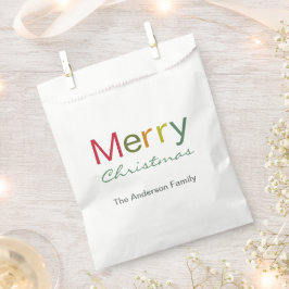 メリークリスマスカラフル文字ファミリーパーティー フェイバーバッグ