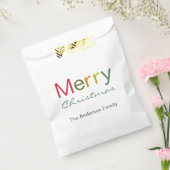 メリークリスマスカラフル文字ファミリーパーティー フェイバーバッグ (封をした状態)