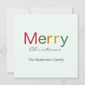 メリークリスマスカラフル文字家族 カード (正面)