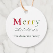 メリークリスマスカラフル文字家族 フェイバータグ (正面)