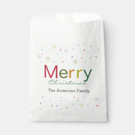 メリークリスマスカラフル文字家族 フェイバーバッグ