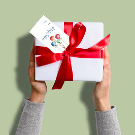 メリークリスマスカラフル水カラーオーナメント ギフトタグ