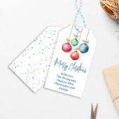 メリークリスマスカラフル水カラーオーナメント ギフトタグ