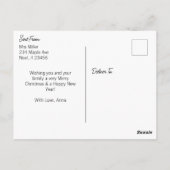 メリークリスマスカラー | 雪だるまとトナカイ ポストカード (裏面)