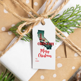 メリークリスマスカリフォルニアレトロクリスマスホリデイ ギフトタグ