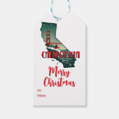 メリークリスマスカリフォルニアレトロクリスマスホリデイ ギフトタグ (正面)