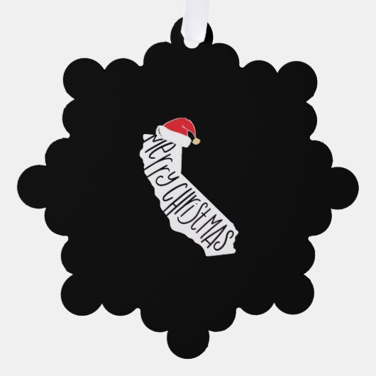 メリークリスマスカリフォルニア オーナメントカード (正面)