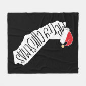 メリークリスマスカリフォルニア フリースブランケット (正面(横))