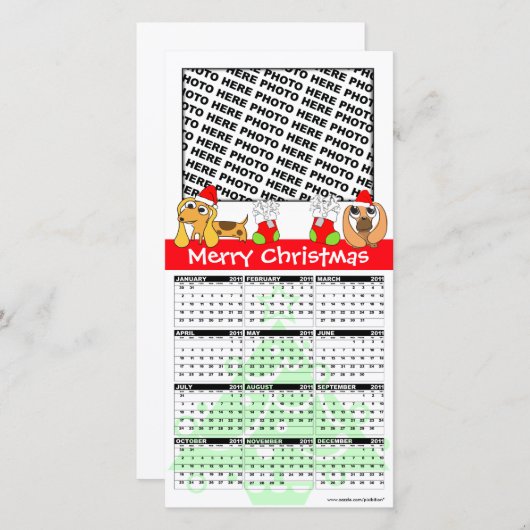 メリークリスマスカレンダー2011フォトカードドギー シーズンカード (正面/裏面)