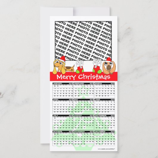 メリークリスマスカレンダー2011フォトカードドギー シーズンカード (正面)