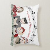 メリークリスマスカロラーズパーソナライズされた装飾用クッション アクセントクッション (正面(垂直))