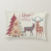メリークリスマスカントリープレイズ、鹿、木枕 アクセントクッション (裏面)