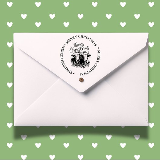 メリークリスマスカントリー牛テーマ セルフインキングスタンプ