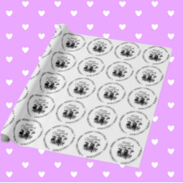 メリークリスマスカントリー牛テーマ ラッピングペーパー