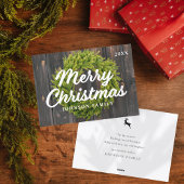 メリークリスマスカントリー素朴パインリースウッド シーズンカード