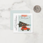 メリークリスマスカーお洒落ツリーパーソナライズされた ノートカード (正面/裏面インサイチュ)