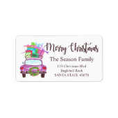 メリークリスマスカーとクリスマスプレゼント ラベル (正面)