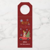 メリークリスマスカーツリーギフトワインビール飲料 ボトルネックタグ (正面)