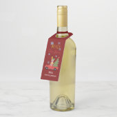 メリークリスマスカーツリーギフトワインビール飲料 ボトルネックタグ (アングル)