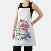 メリークリスマスカートラブルホリデーデザイン エプロン (インサイチュ)