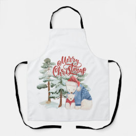 メリークリスマスカートラブルホリデーデザイン エプロン