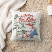 メリークリスマスカートラブルホリデーデザイン クッション (ブランケット)