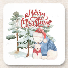 メリークリスマスカートラブルホリデーデザイン コースター