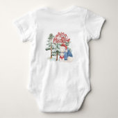 メリークリスマスカートラブルホリデーデザイン ベビーボディスーツ (裏面)