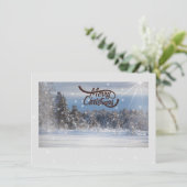 メリークリスマスカードが息をのむような冬の風景 シーズンカード (スタンド正面)