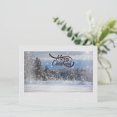 メリークリスマスカードが息をのむような冬の風景 シーズンカード (スタンド正面)