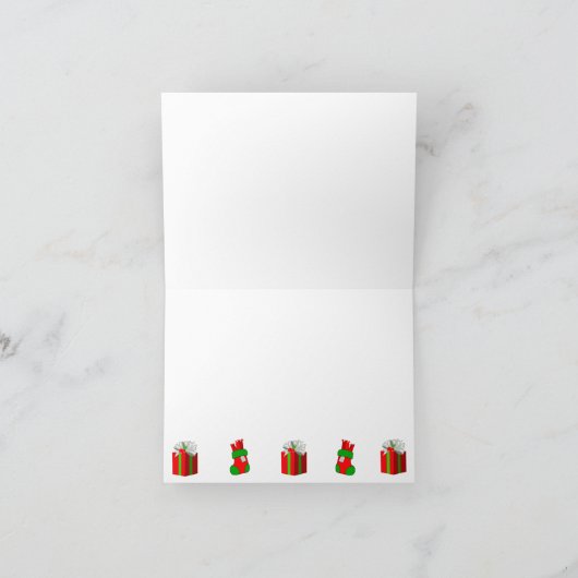 メリークリスマスカードが3枚の写真を贈り物に シーズンカード (内部)