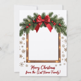 メリークリスマスカードとフェスティバルガーランドフレーム 招待状