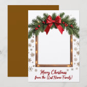 メリークリスマスカードとフェスティバルガーランドフレーム 招待状 (正面/裏面)