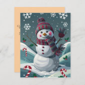 メリークリスマスカードと祝日カードのグリーティング シーズンカード (正面/裏面)