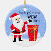 メリークリスマスカードのあなたの素晴らしい顔をパトンする時間 セラミックオーナメント (裏面)