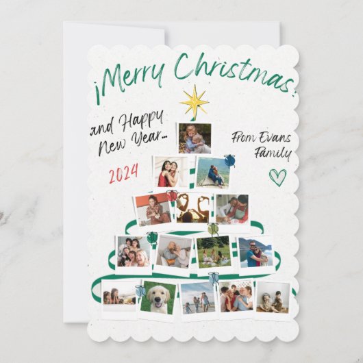 メリークリスマスカードのためのエバンス家族からの愛 (裏面)