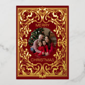 メリークリスマスカードのテンプレート編華美集可能 箔シーズンカード (正面)