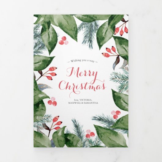 メリークリスマスカードのレビュー年 三つ折りクリスマスカード (カバー)