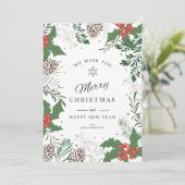 メリークリスマスカードクリスマスの葉のフレーム シーズンカード (スタンド正面)