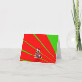 メリークリスマスカードスキーブーツ冬のスポーツ シーズンカード (裏面)