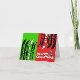 メリークリスマスカードスキーブーツ雪のブレード シーズンカード