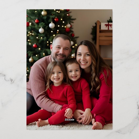 メリークリスマスカードテンプレートアールヌーボー編集可能 箔シーズンカード (裏面)