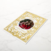 メリークリスマスカードテンプレートアールヌーボー編集可能 箔シーズンカード (回転した状態)