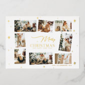 メリークリスマスカードフォイルコラージホリデーカード 箔シーズンカード (正面)